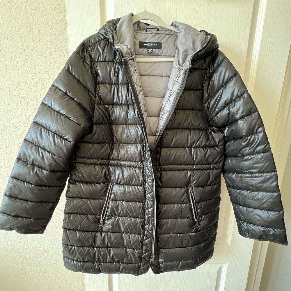 Kenneth Cole Silver Puffer Jacket
